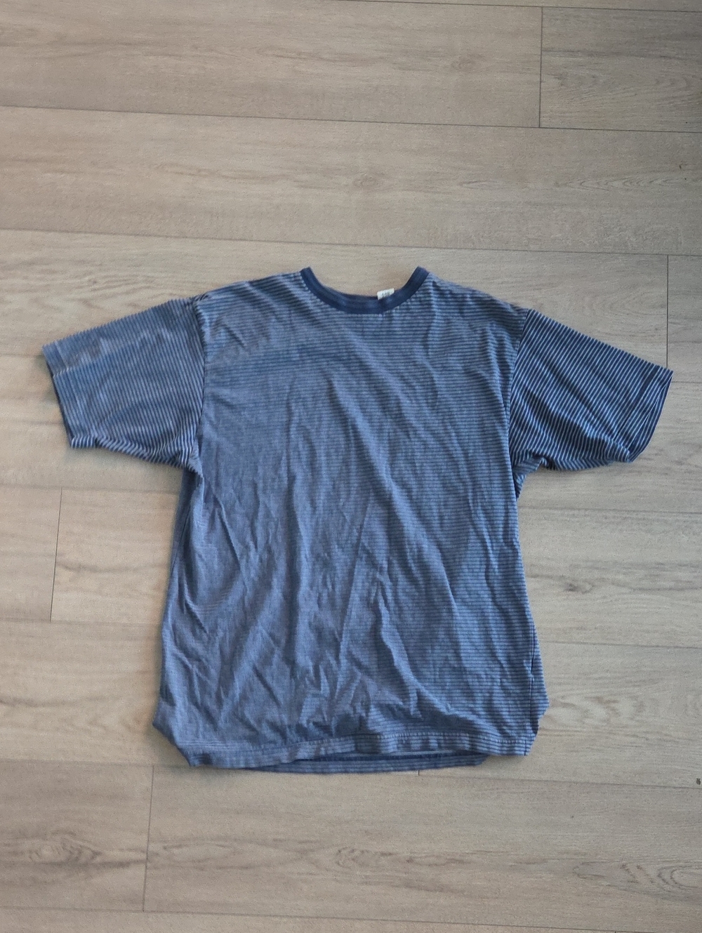 Claiborne Blue Striped Crewneck Tee